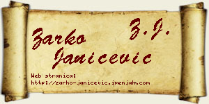 Žarko Janićević vizit kartica